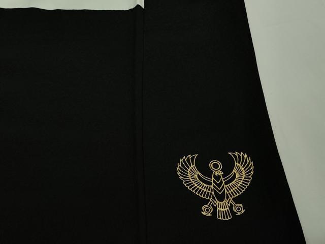 平和屋本店●極上 螺鈿工芸作家 佐野正喜 訪問着 天使 黒地 金彩 逸品 未使用 DZAB7680kh6