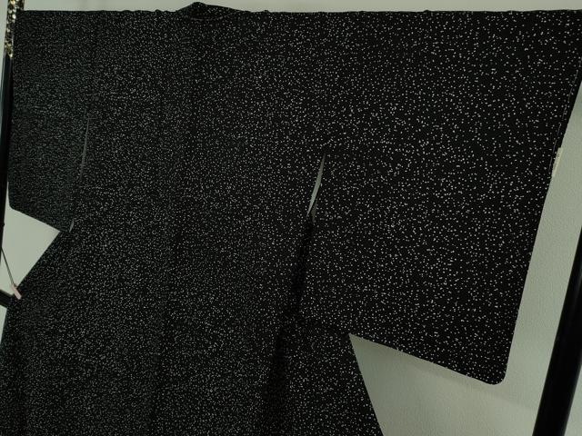 平和屋本店●極上 創業460年・千總 小紋 黒地 金彩 銀通し地 タグ付き 逸品 未使用 DZAB7687kh6