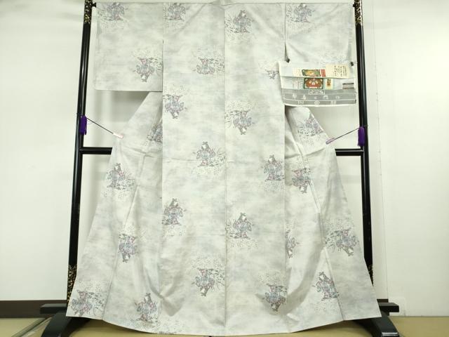 平和屋本店●極上 都喜ヱ門 本場大島紬 白大島 7マルキ さわやかに舞う 藤絹織物謹製 証紙付き 逸品 未使用 DZAB7693kh6
