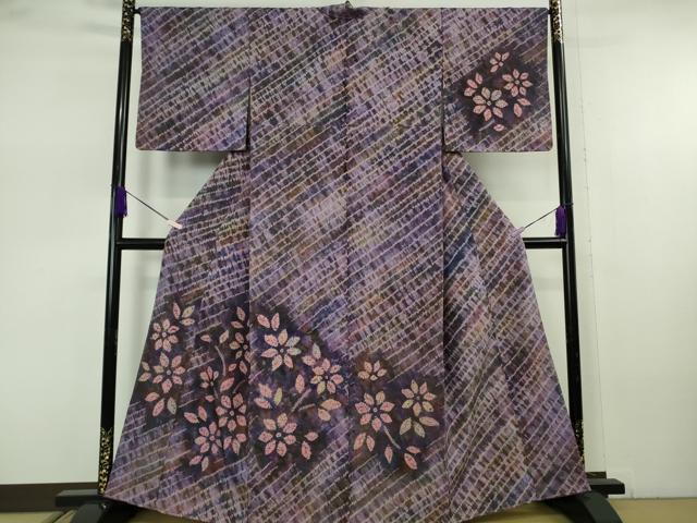 平和屋着物●極上 菅原工房 菅原結作 漢方染紬 訪問着 草花文 逸品 未使用 DZAB7698kh6