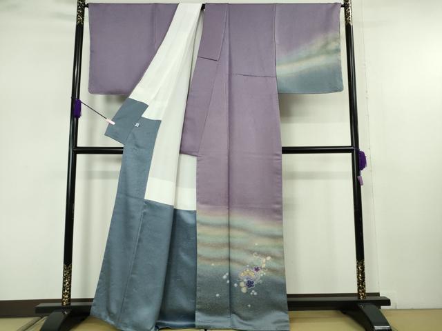 平和屋本店●極上 久保田一竹 幻の辻が花 訪問着 暈し染め 金通し地 反端付き 逸品 未使用 DZAB7710kh6