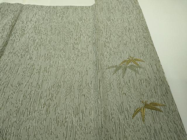 平和屋本店●極上 男性 創業200年・7代目永治屋清左衛門 訪問着 背抜き仕立て お召地 キングサイズ 灰汁色地 金糸 逸品 未使用 DZAB7717kh6