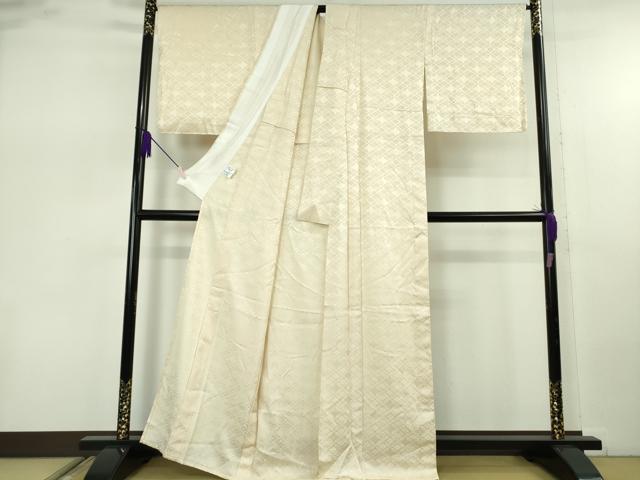 平和屋着物▽極上 BANKANわものや 色無地 単衣 花菱地紋 浅黄色 反端付き 逸品 未使用 DZAB7718kh6
