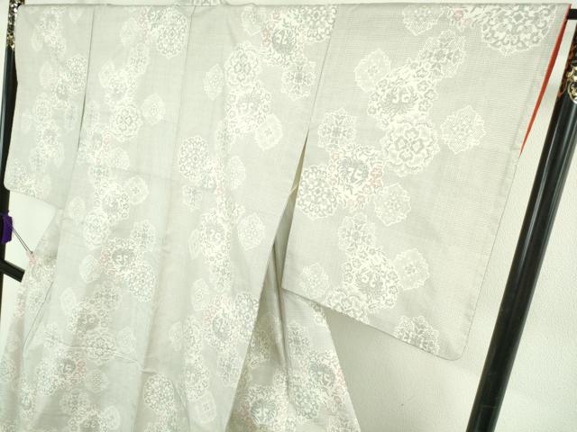平和屋着物●極上 本場大島紬 白大島 120亀甲 鳳凰花文 逸品 DZAB7726kh6