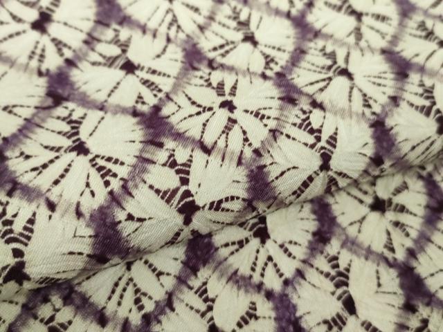 平和屋本店●極上 岩手の匠 草紫堂 南部絞り 紫根染 紬 正絹 逸品 DZAB7734kh6