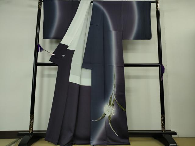 平和屋本店●極上 京都の名門ブランド 銀花仙 訪問着 草花文 暈し染め 金彩 反端付き 逸品 DZAB7740kh6