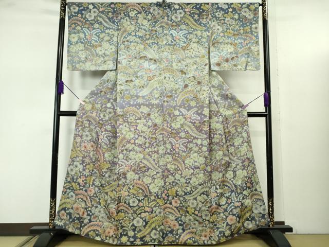 平和屋本店●極上 訪問着 辻が花 暈し染め 金通し地 逸品 DZAB7742kh6