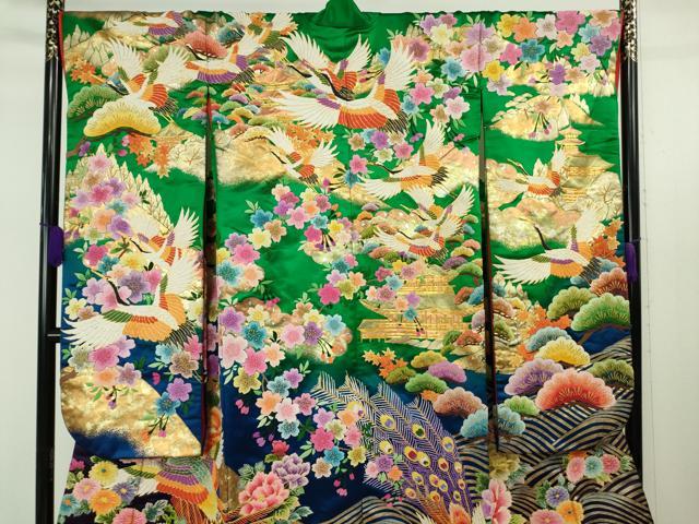 平和屋本店●極上 色打掛 和装 婚礼 結婚式 花嫁 神社挙式 相良刺繍 駒刺繍 鴛鴦 孔雀 軍鶏 鳳凰 暈し染め 金糸 逸品 DZAB7748kh6