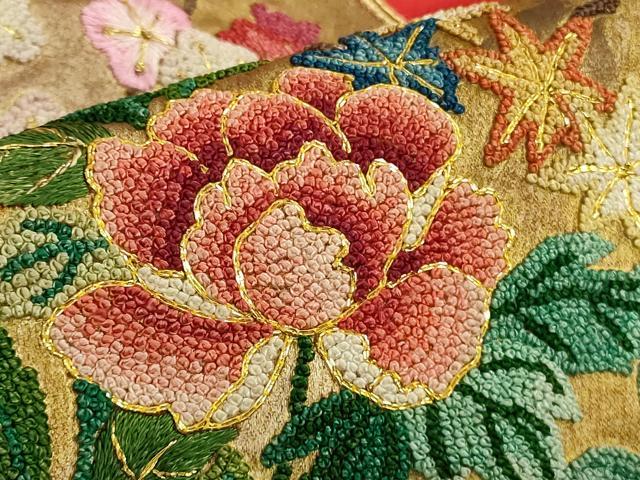 平和屋本店●極上 色打掛 和装 婚礼 結婚式 花嫁 神社挙式 相良刺繍 駒刺繍 飛鶴吉祥花文 金糸 逸品 DZAB7749kh6
