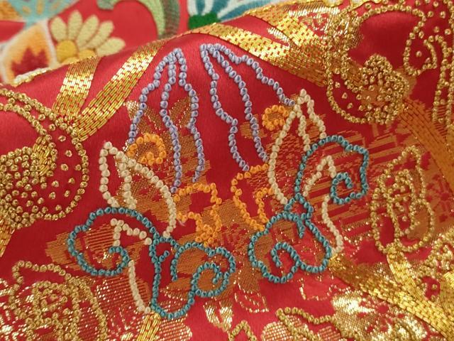 平和屋本店●極上 色打掛 和装 婚礼 結婚式 花嫁 神社挙式 相良刺繍 駒刺繍 総刺繍 鳳凰更紗花文 暈し染め 金糸 逸品 DZAB7750kh6