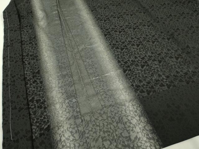 平和屋本店∞極上 長羽織 スリーシーズン 春夏秋 塵除け 花丸紋紗 暈し染め 黒地 やまと誂製 反端付き 未使用 逸品 DZAB7785kh6