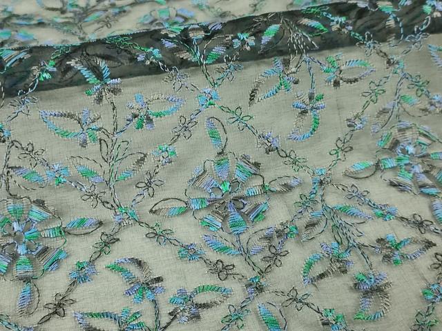 平和屋本店∞極上 長羽織 スリーシーズン 春夏秋 塵除け ロング丈 BANKANわものや オーガンジー 刺繍 レース 暈し染め 逸品 DZAB7789kh6