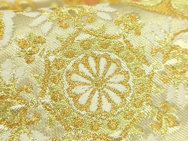 平和屋本店●極上 西陣 川島織物 六通柄 本袋帯 唐織 狩猟花文 金糸 逸品 DZAB7838kh6