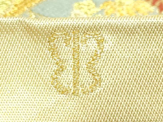 平和屋本店●極上 西陣 川島織物 六通柄 本袋帯 唐織 狩猟花文 金糸 逸品 DZAB7838kh6