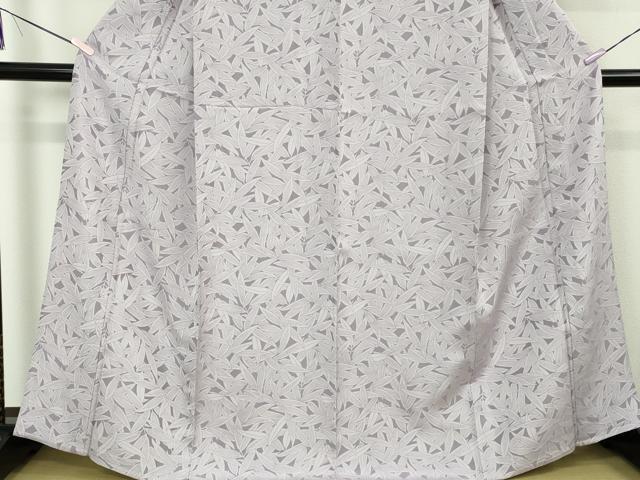 平和屋本店▽極上 創業200年・7代目永治屋清左衛門 お召 単衣 笹 藤紫色 逸品 未使用 DZAB7853kh6