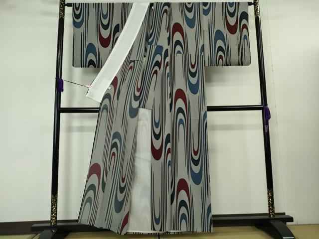 平和屋本店*極上 夏物 キモノデザイナー 斉藤上太郎 小紋 縦絽 壺垂 五泉 反端付き 逸品 DZAB7854kh6