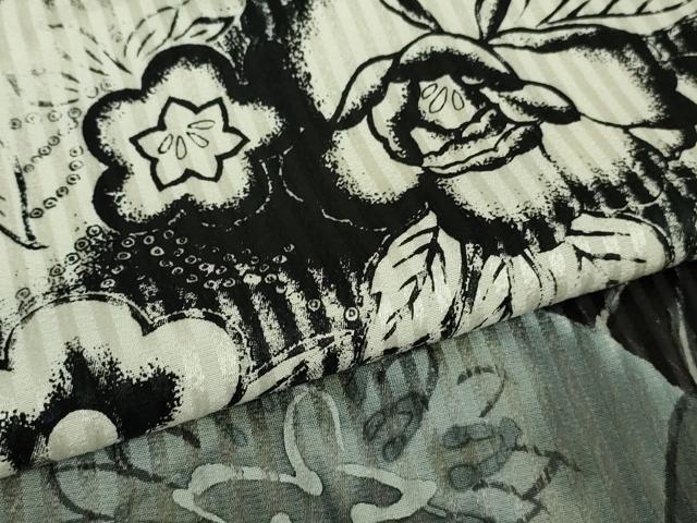 平和屋本店●極上 染色作家 斉藤三才 小紋 草花尽くし 暈し染め 逸品 DZAB7859kh6