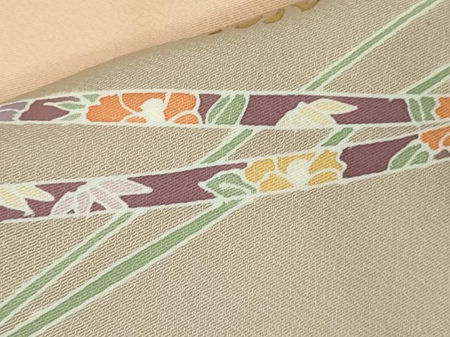 平和屋本店●極上 訪問着 駒刺繍 松葉 松ぼっくり 人色地 暈し染め 金彩 逸品 DZAB7864kh6