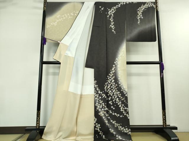 平和屋本店●極上 訪問着 枝垂れ桜 暈し染め 金彩 ロング丈 逸品 DZAB7876kh6