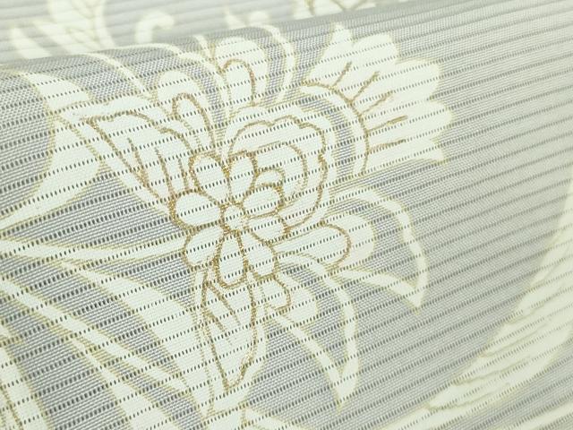 平和屋本店*極上 夏物 訪問着 絽 更紗花文 乳白色地 金彩 逸品 DZAB7893kh6
