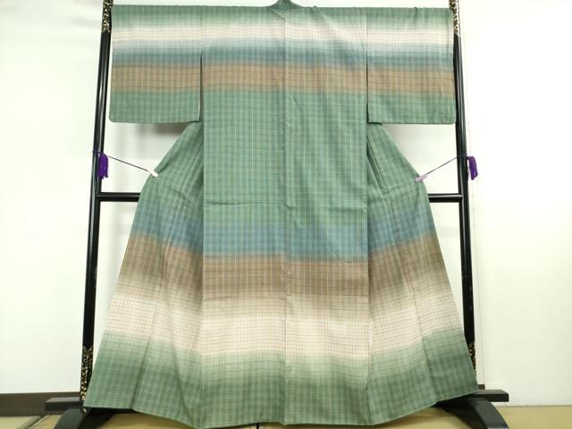 平和屋本店●超希少 伝統工芸士 山内咲子 本場結城紬 重要無形文化財 地機 訪問着 奥順謹製 上代300万 証紙付き 逸品 未使用 DZAB7911kh6