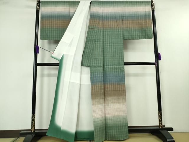 平和屋本店●超希少 伝統工芸士 山内咲子 本場結城紬 重要無形文化財 地機 訪問着 奥順謹製 上代300万 証紙付き 逸品 未使用 DZAB7911kh6