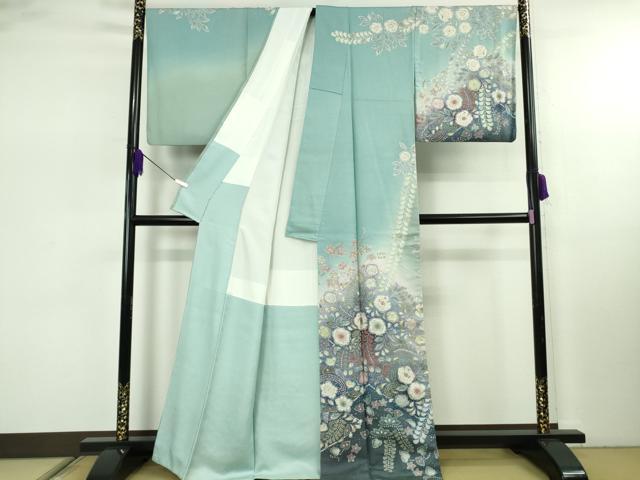 平和屋本店●極上 吉乃一廉 幻の辻が花 訪問着 暈し染め 銀通し地 逸品 DZAB7923kh6