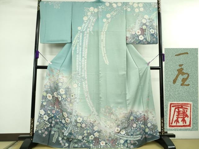 平和屋本店●極上 吉乃一廉 幻の辻が花 訪問着 暈し染め 銀通し地 逸品 DZAB7923kh6