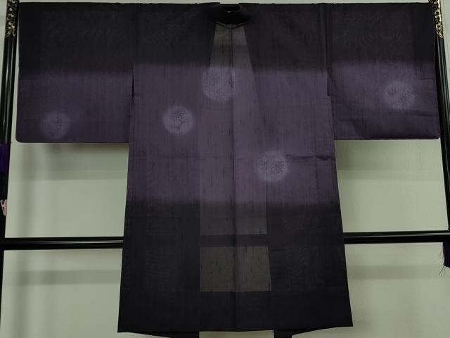 平和屋本店∞極上 長羽織 スリーシーズン 春夏秋 塵除け 刺繍 花丸文 暈し染め やまと誂製 反端付き 逸品 未使用 DZAB7932kh6