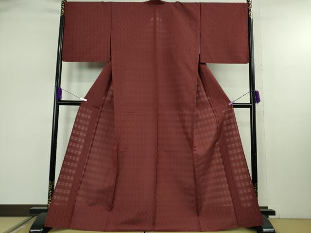 平和屋本店*希少 沖縄県最高級織物 夏物 首里花倉織 首里織 花織・絽織・紗織 葡萄茶色地 逸品 DZAB7939kh6