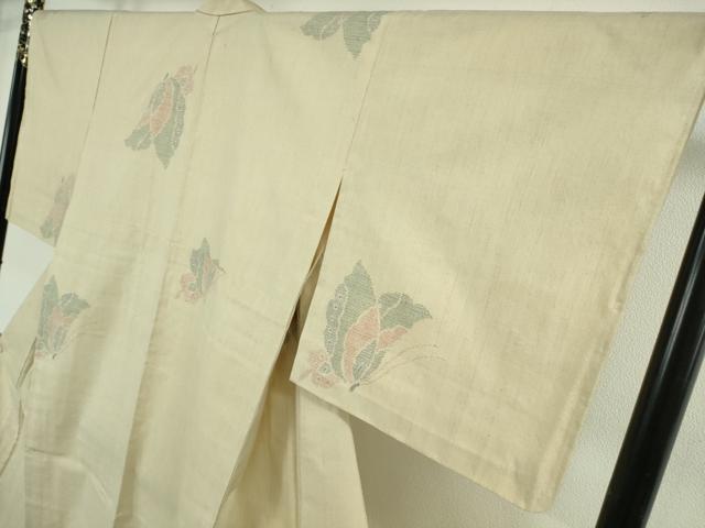 平和屋本店●極上 本場結城紬 重要無形文化財 100亀甲 飛び亀甲柄 奥順謹製 舞蝶文 薄い蒸栗色地 証紙付き 逸品 未使用 DZAB7945kh6