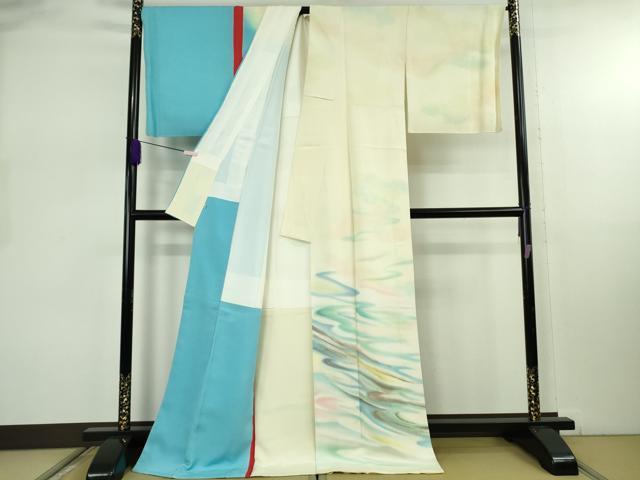 平和屋本店●極上 創業460年・千總 訪問着 霞文 暈し染め 金彩 ロング丈 たとう紙・タグ付き 逸品 未使用 DZAB7975kh6