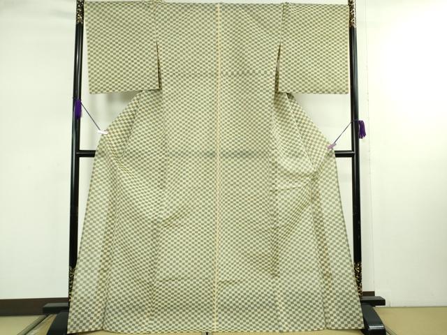 平和屋本店*極上 夏物 紗紬 市松文様 高島屋扱い 逸品 DZAB7977kh6