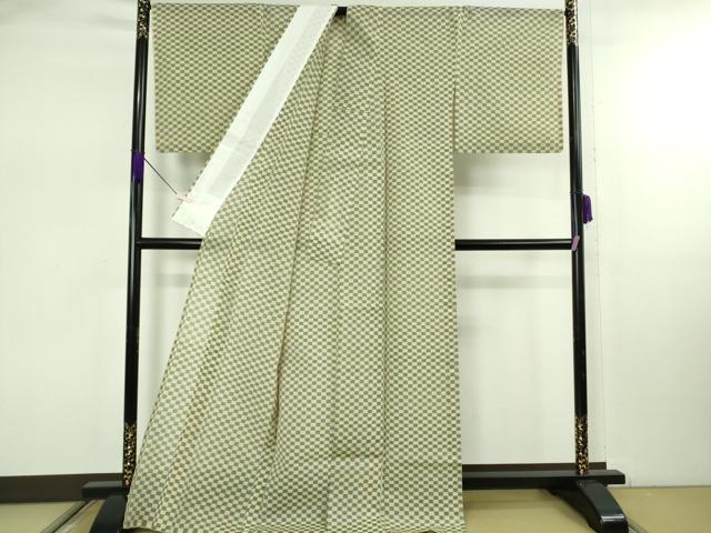 平和屋本店*極上 夏物 紗紬 市松文様 高島屋扱い 逸品 DZAB7977kh6