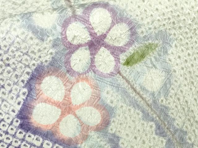 平和屋本店●極上 振袖 総絞り 鬘帯花文 暈し染め 逸品 DZAB7987kh6