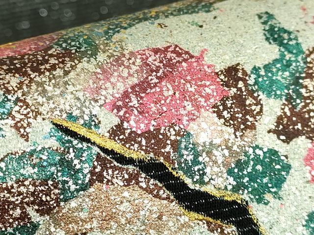 平和屋着物●極上 太鼓柄袋帯 満月 黒猫 黒地 金銀彩 銀通し地 逸品 DZAB8018kh6