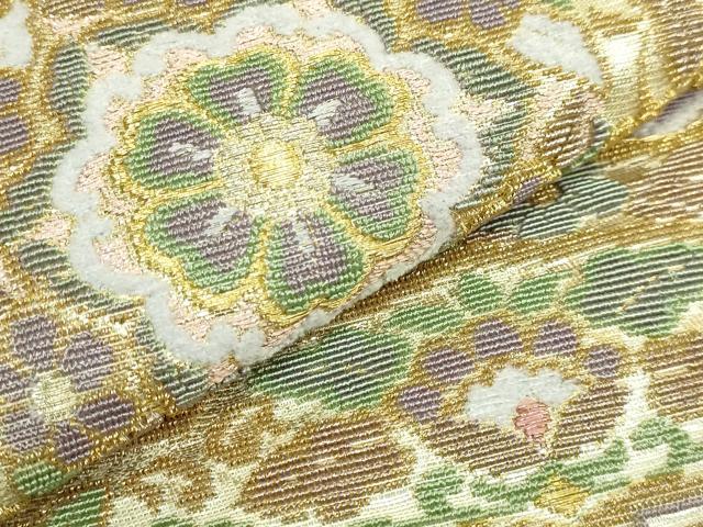 平和屋本店●極上 六通柄袋帯 金華山織 大鏡裏重ね 金銀糸 逸品 DZAB8025kh6