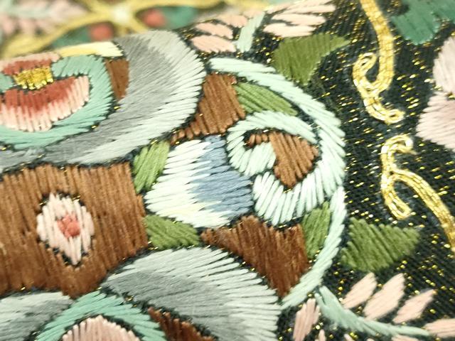 平和屋本店●最高級 袋帯 駒刺繍 総刺繍 正倉院花文 金糸 逸品 DZAB8034kh6