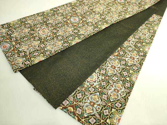 平和屋本店●最高級 袋帯 駒刺繍 総刺繍 正倉院花文 金糸 逸品 DZAB8034kh6