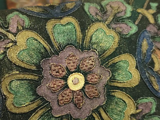 平和屋本店●極上 中国三大刺繍 スワトウ刺繍 汕頭刺繍 総刺繍 全通柄袋帯 正倉院更紗花文 金銀彩 逸品 DZAB8036kh6