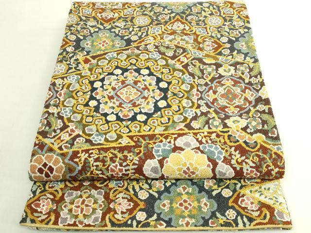 平和屋本店●最高級 中国三大刺繍 総相良刺繍 総刺繍 袋帯 200万粒 総詰め 切り嵌め正倉院花文 金糸 逸品 DZAB8041kh6