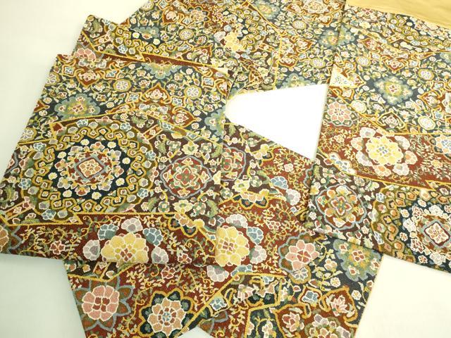 平和屋本店●最高級 中国三大刺繍 総相良刺繍 総刺繍 袋帯 200万粒 総詰め 切り嵌め正倉院花文 金糸 逸品 DZAB8041kh6