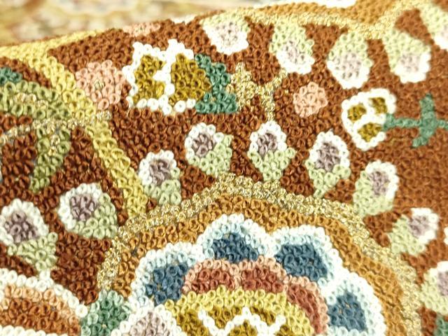 平和屋本店●最高級 中国三大刺繍 総相良刺繍 総刺繍 袋帯 200万粒 総詰め 更紗花文 金糸 逸品 DZAB8042kh6