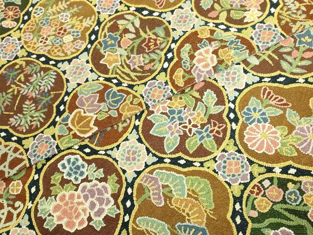 平和屋本店●最高級 中国三大刺繍 総相良刺繍 総刺繍 袋帯 200万粒 総詰め 四季花文 金糸 逸品 未使用 DZAB8043kh6