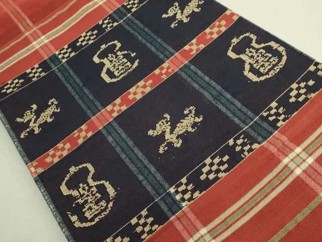 平和屋着物●最高級 龍村平蔵製 太鼓柄 本袋帯 甲比丹仙瓢 逸品 DZAB8049kh6