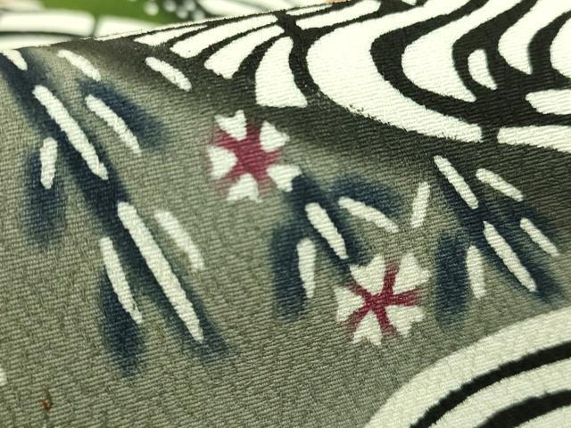 平和屋本店●極上 本場琉球紅型 九寸開き名古屋帯 遠山風景 逸品 DZAB8081kh6