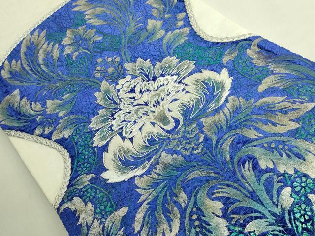 平和屋着物*極上 夏物 太鼓柄袋帯 銀駒刺繍 洋花文 銀彩 逸品 DZAB8098kh6
