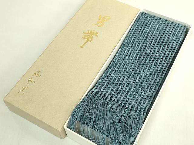 平和屋本店*極上 夏物 男性 角帯 羅 御召茶色地 みや古謹製 共箱付き 逸品 未使用 DZAB8100kh6