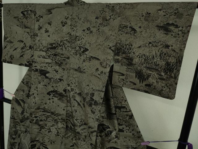 平和屋着物●極上 白泥染の第一人者・絣の魔術師 恵積五郎 本場大島紬 恵大島織物謹製 9マルキ 泥染 琳派 逸品 DZAB8104kh6