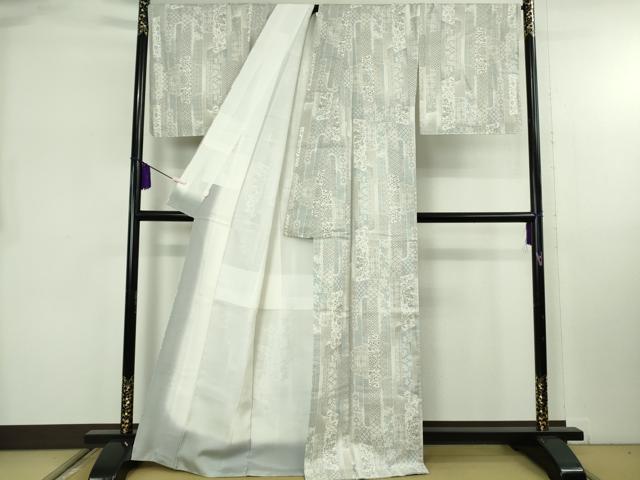平和屋本店●極上 本場大島紬 白大島 9マルキ 白恵泥 至宝短冊文様 恵大島織物謹製 ほていや扱い 証紙付き 逸品 未使用 DZAB8121kh6